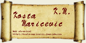 Kosta Marićević vizit kartica